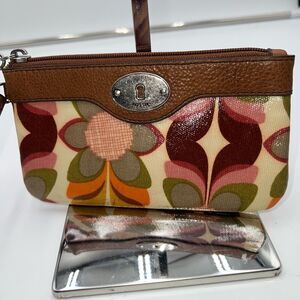 Fossil Key-Per Retro Flower Wristlet